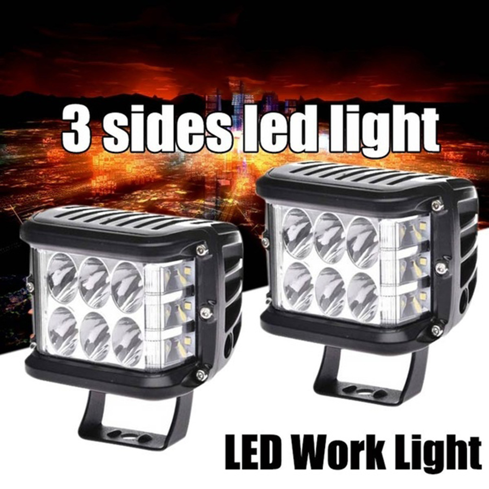 36W Led Work Light 3inch 12V dc car work light 2 Sides Strobe Dual Color Wide Beam dual Side Shooter Driving Work Light - Click Image to Close